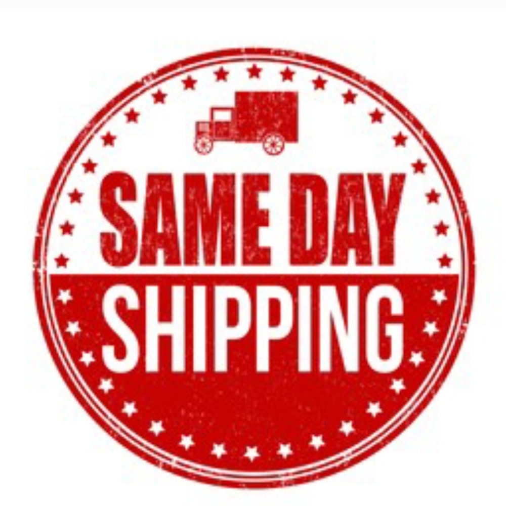 Red Same Day Shipping Sign